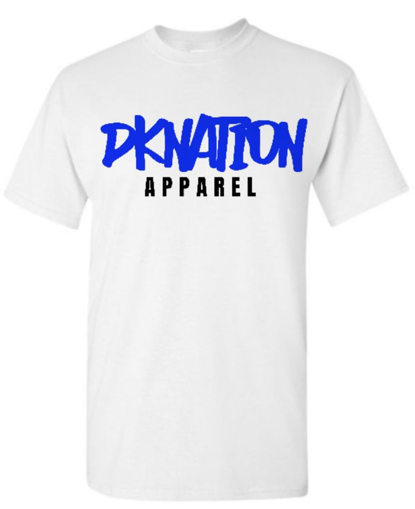 White T Shirt Blue Graffiti