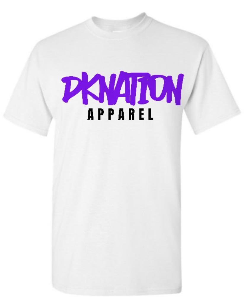 White T Shirt Purple Graffiti