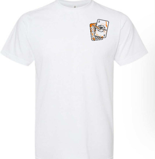White Shirt Orange Logo